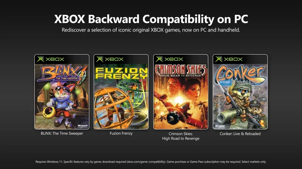 Microsoft leva retrocompatibilidade do Xbox ao PC com quatro jogos clássicos